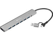 Sandberg 7-Port Type-A USB3.0 Hub USB-Hubs - USB 3.0 - 7 - silber