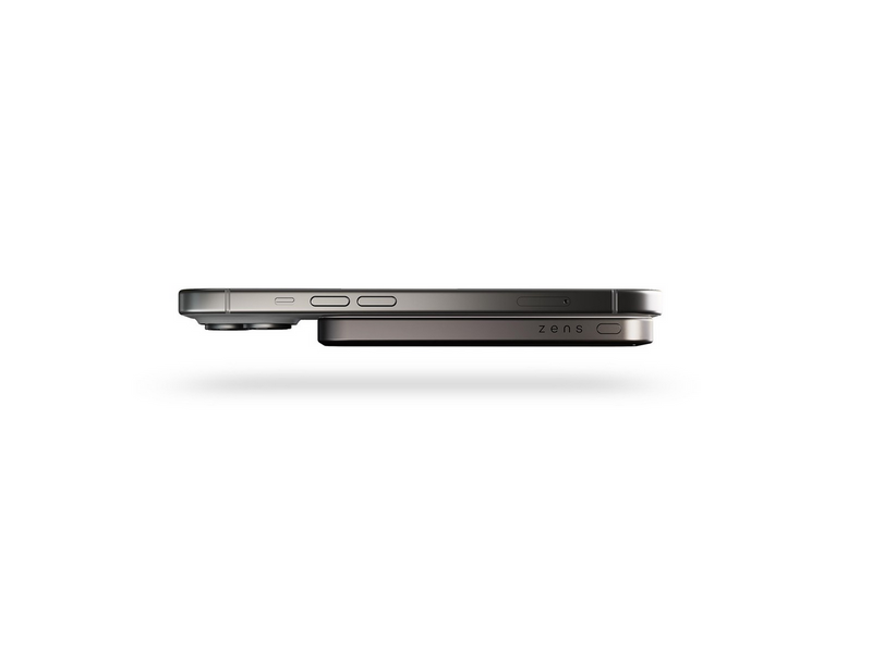 ZENS Slim Qi2 Aluminium Powerbank 5000 mAh - Black - 5000 mAh