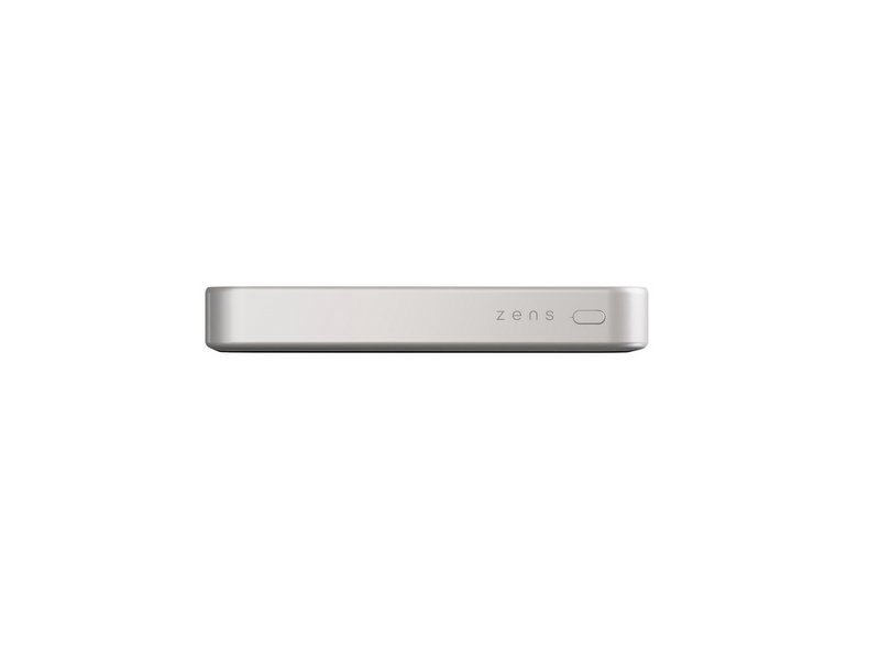 ZENS Slim Qi2 Aluminium Powerbank 10.000 mAh - White - 10000 mAh