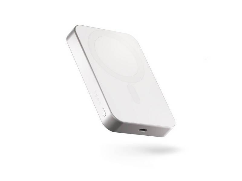 ZENS Slim Qi2 Aluminium Powerbank 10.000 mAh - White - 10000 mAh