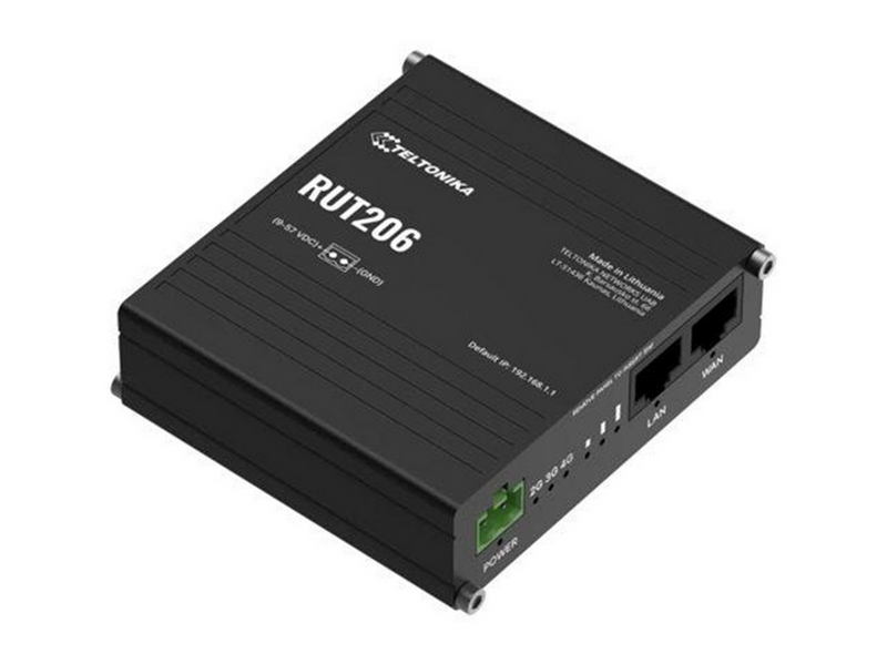Teltonika RUT206 - wireless router - WWAN - Wi-Fi - 3G 4G 2G - DIN rail mountable wall-mountable surface-mountable - Wireless router N Standard - 802.11n
