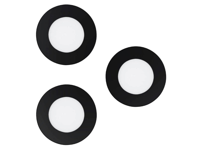 EGLO FUEVA-Z recessed spot Ø85 mm black 3-pack