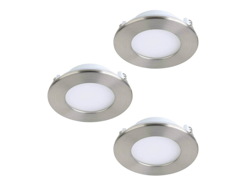 EGLO FUEVA-Z recessed spotlight Ø85 mm satin nickel 3-pack