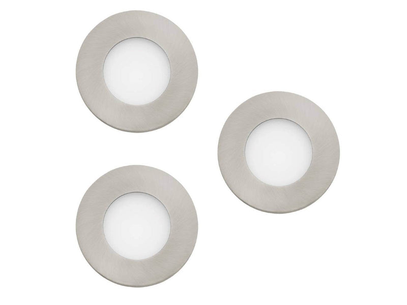 EGLO FUEVA-Z recessed spotlight Ø85 mm satin nickel 3-pack