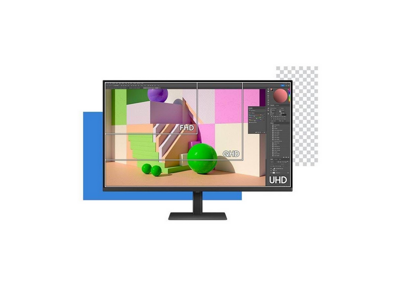37" Samsung ViewFinity S8 S37D800UAU - 3840x2160 (4K) - 60Hz - VA - 90W USB-C - KVM switch