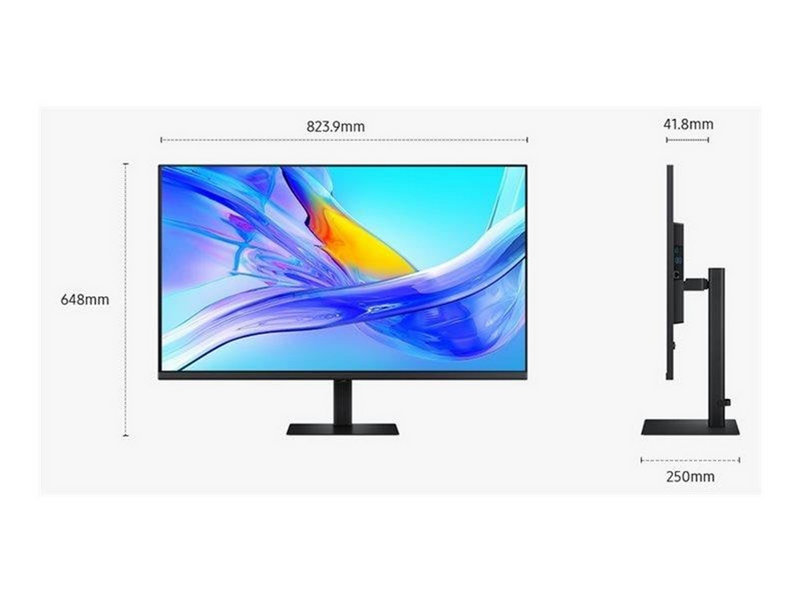 37" Samsung ViewFinity S8 S37D800UAU - 3840x2160 (4K) - 60Hz - VA - 90W USB-C - KVM switch