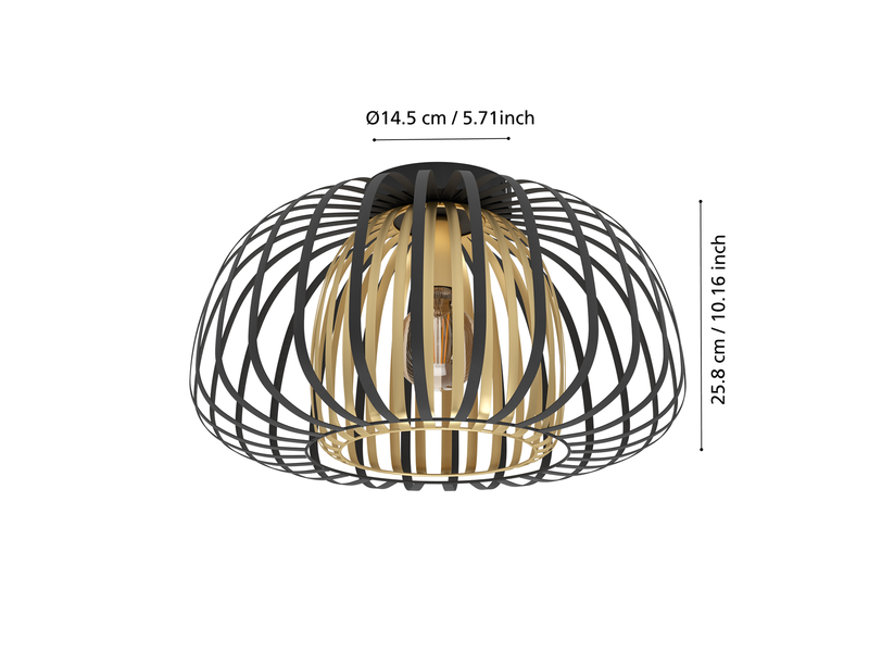 EGLO ENCINITOS Deckenleuchte, schwarz, gold