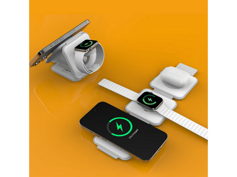 j5create Qi2 3-in-1 Magnetic Travel Wireless Charging Station