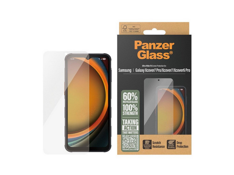 PanzerGlass Screen Protector Samsung Galaxy Xcover7 Pro | Xcover7 | Xcover6 Pro | Ultra-Wide Fit