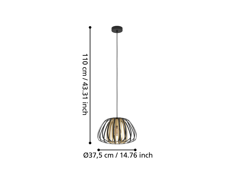 EGLO ENCINITOS Hängeleuchte, schwarz, gold