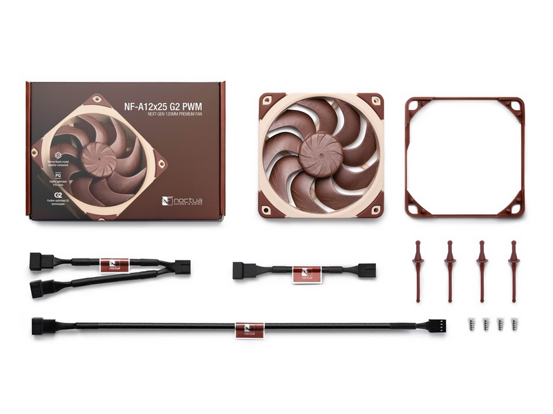 Noctua NF-A12x25 G2 PWM - Gehäuselüfter - 120mm - Braun - 22 dBA