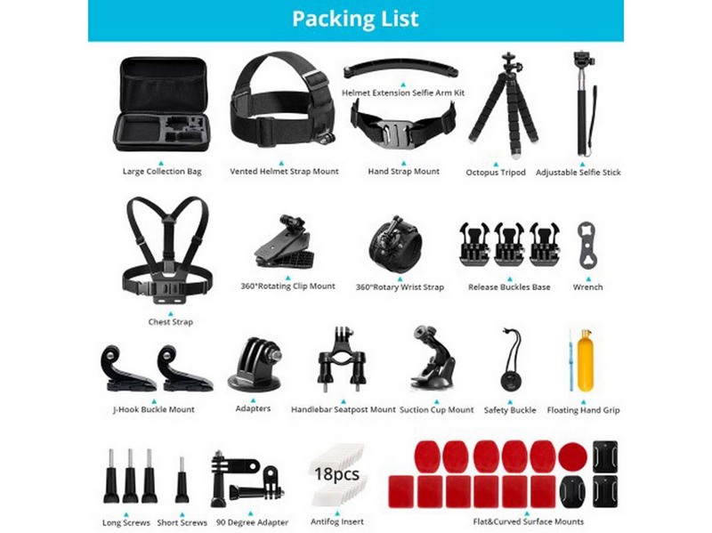 Akaso Action Camera Accessories (60 pcs)