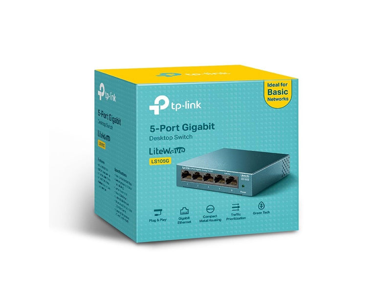 TP-Link LS105G 5-Port 10/100/1000Mbps Desktop Network Switch