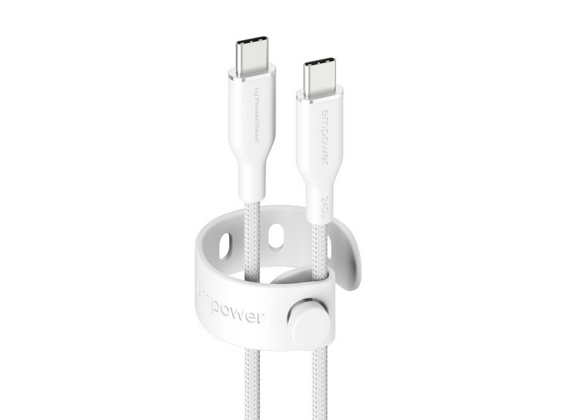 empower by PanzerGlass Racing 240W USB-C to USB-C Cable | USB 2.0 | 2M | Silver White