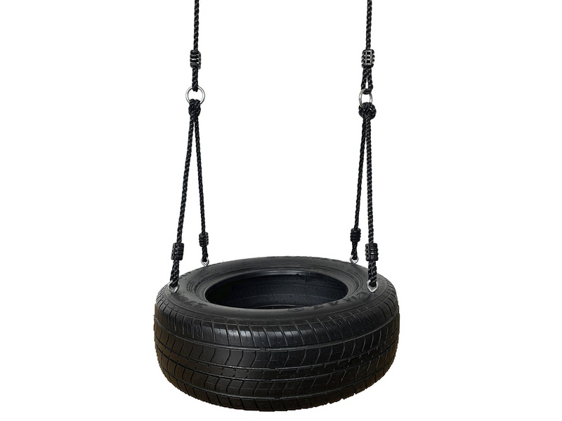 Nordic Play Tyre swing with black ropes Active