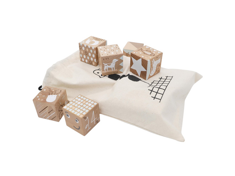 NORDIC PLAY Nature Wooden blocks in beech 16 pcs. Nature