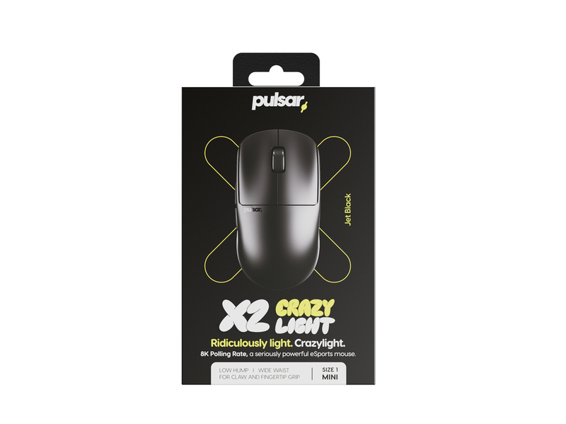 Pulsar X2 CrazyLight Wireless (Jet Black) - Gaming Maus (Schwarz)