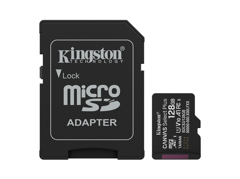 Kingston Canvas Select Plus Gen3 MicroSD/SD - 150MB/s - 128GB