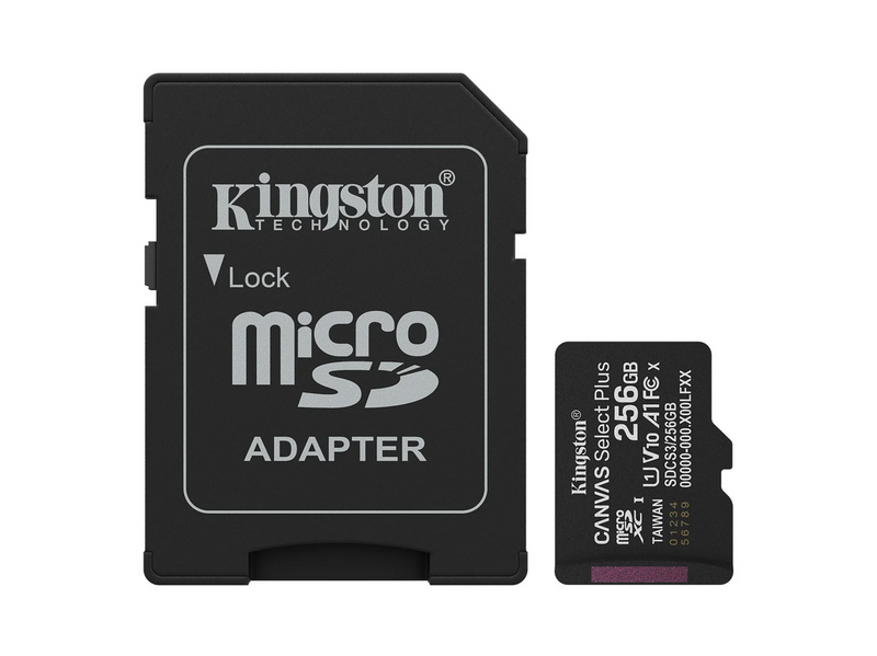 Kingston Canvas Select Plus Gen3 MicroSD/SD - 150MB/s - 256GB