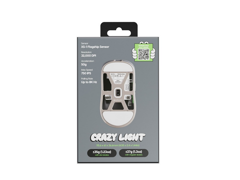 Pulsar X2 CrazyLight Wireless (Volt Shadow) - Gaming Maus (Grau)