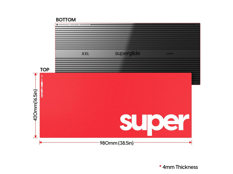 Pulsar Superglide Glas-Mauspad V2 - 2XL - Rot