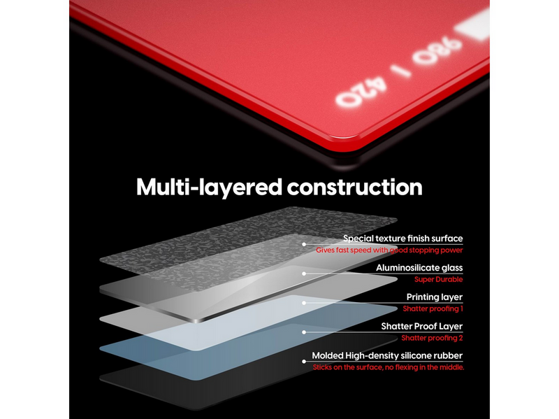 Pulsar Superglide Glas-Mauspad V2 - 2XL - Rot