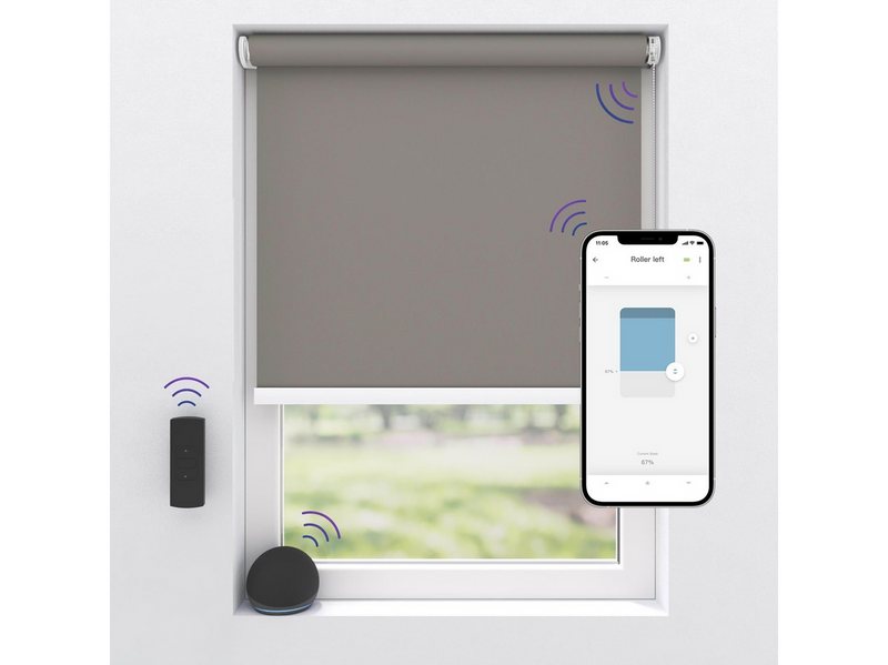 MotionBlinds Wireless Electric Black-Out Rollerblind 150x190cm - Grey