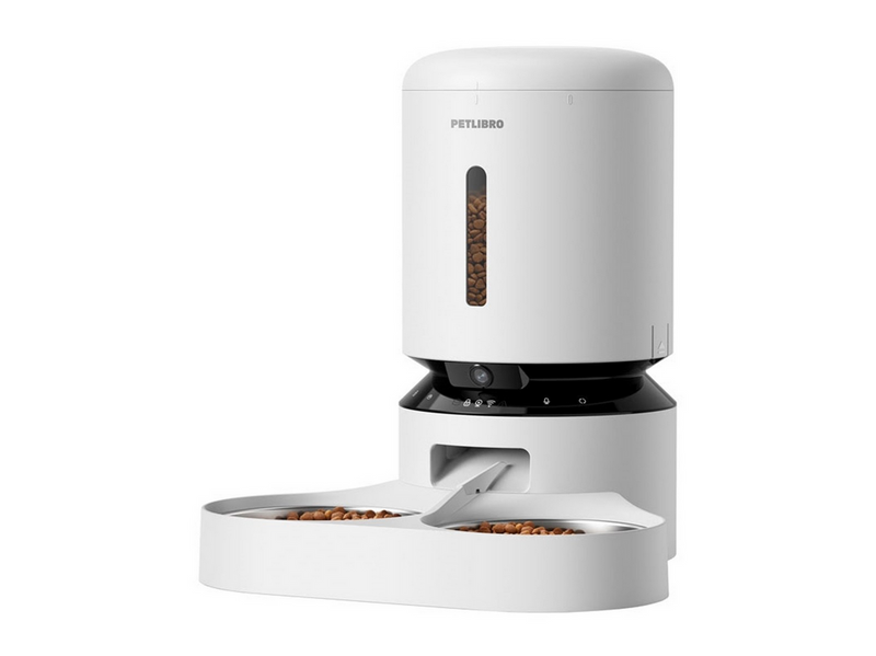 Petlibro Granary Camera Food Dispenser with Double Bowl 5L White