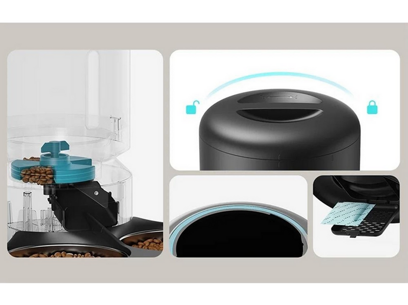 Petlibro Granary Camera Food Dispenser with Double Bowl 5L Black