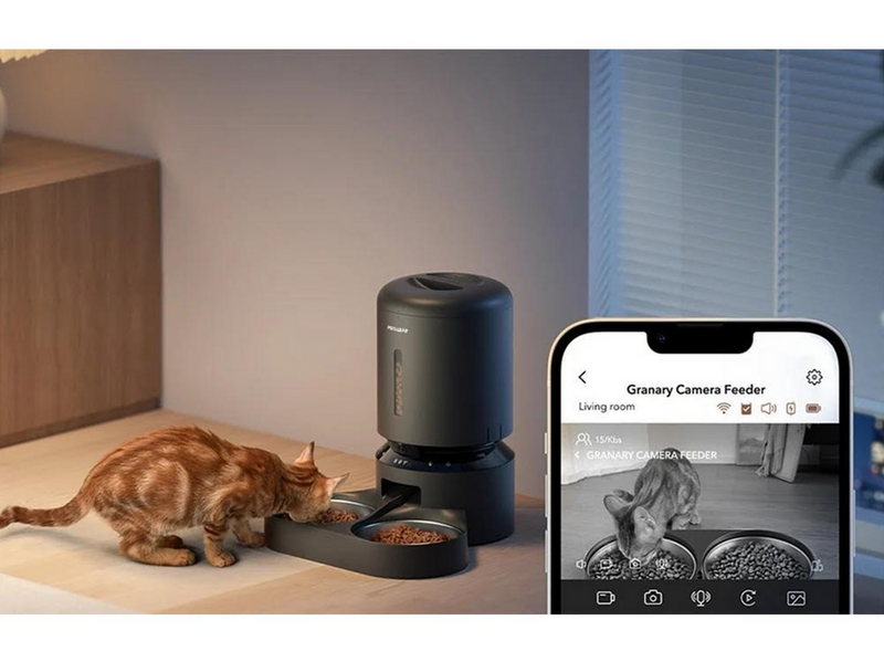 Petlibro Granary Camera Food Dispenser with Double Bowl 5L Black