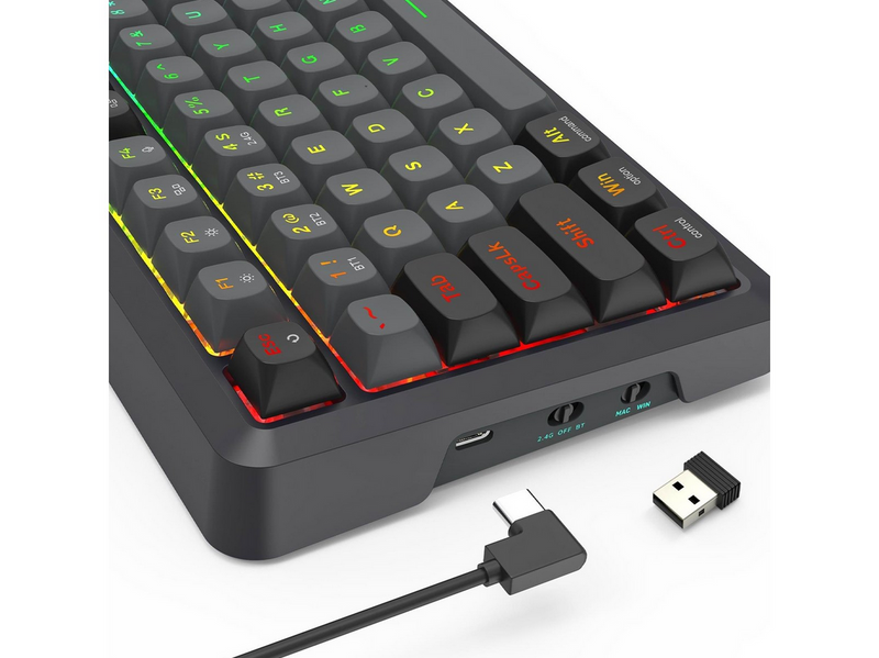 REDRAGON K688GB-RGB-PRO Bragi keyboard - Gaming Tastatur - 96% - Englisch (US) - Schwarz