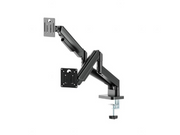 Gembird Desk mounted adjustable double monitor arm 17"-32" - Schwarz