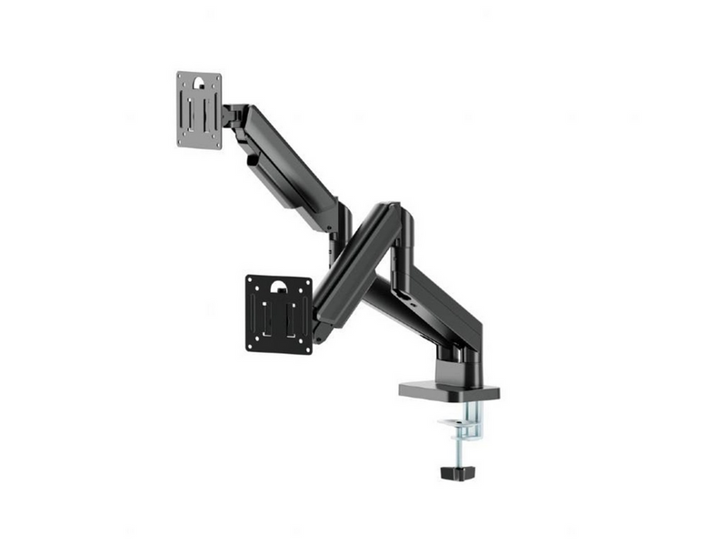 Gembird Desk mounted adjustable double monitor arm 17"-32" - Schwarz