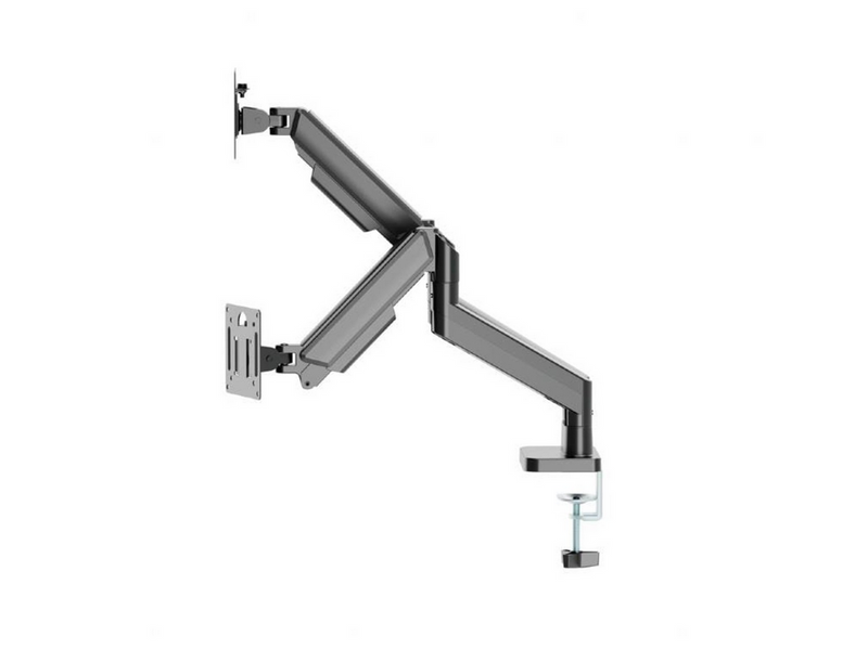 Gembird Desk mounted adjustable double monitor arm 17"-32" - Schwarz