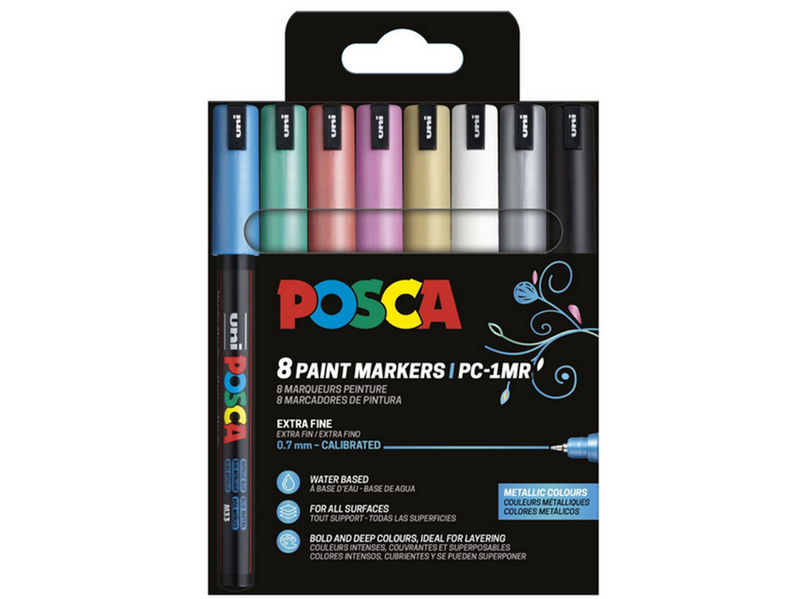 POSCA PC-1MR - 8 pcs - Water-based pigment - Metallic colors