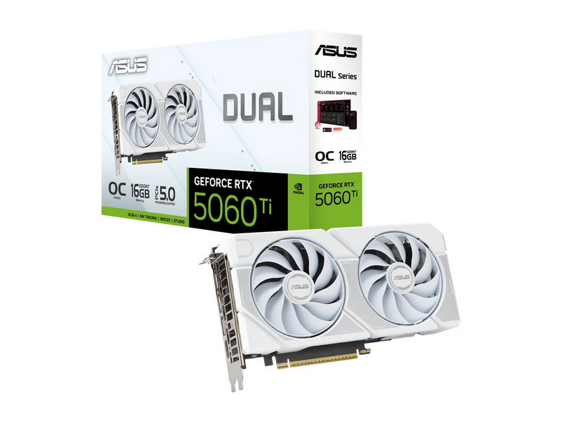 ASUS GeForce RTX 5060 Ti DUAL OC White - 16GB GDDR7 RAM - Grafikkarte