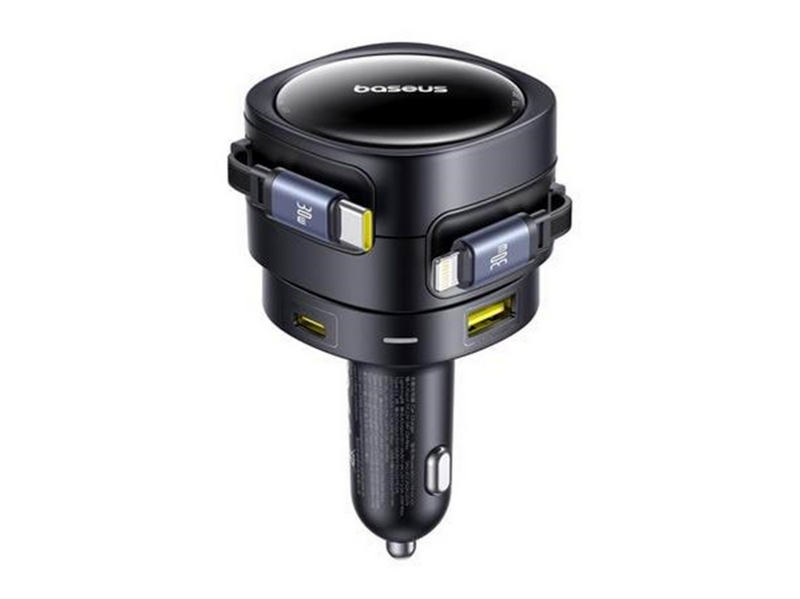 Baseus Enjoyment Max Car Charger 90W USB-C Lightning USB-A USB-C Ports - Black