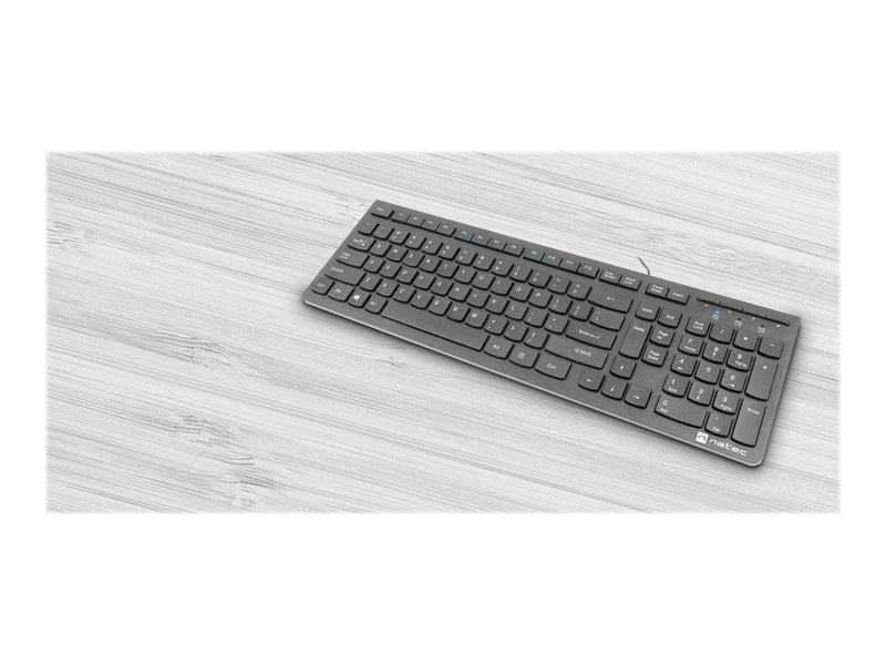 Natec Discus 2 - keyboard - QWERTY - US - black - Tastaturen - Englisch - US - Schwarz