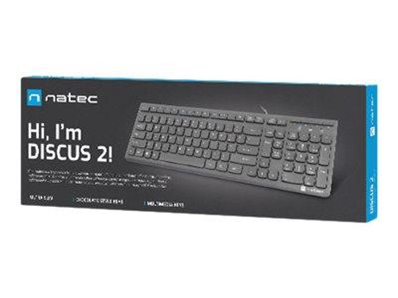 Natec Discus 2 - keyboard - QWERTY - US - black - Tastaturen - Englisch - US - Schwarz