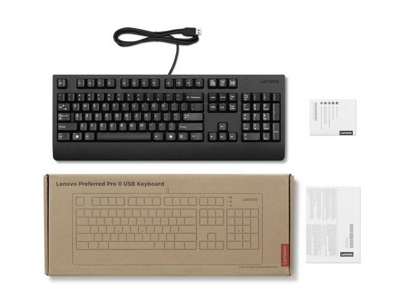 Lenovo Preferred Pro II USB Keyboard Danish - Tastatur - Dänisch - Schwarz