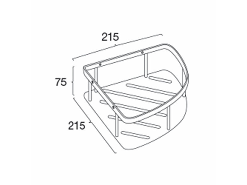 Pressalit corner shelf polished stainless steel