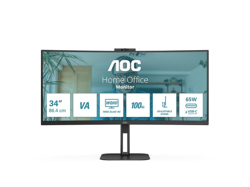 34" AOC CU34V5CW - 3440x1440 (UWQHD) - 100Hz - VA - 65W USB-C