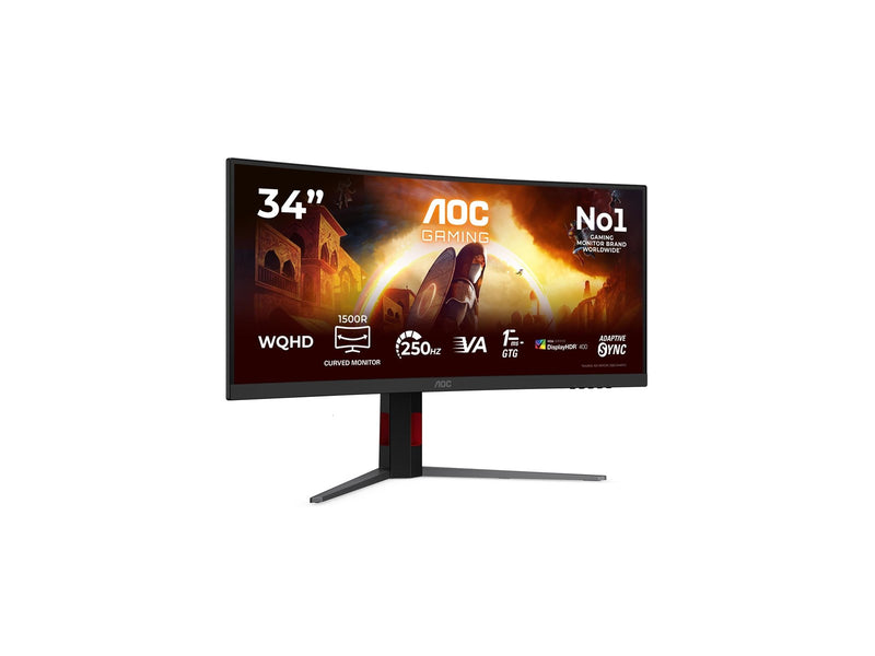34" AOC G4 CU34G4ZCA computer monitor 86.4 cm (34") 3440 x 1440 pixels Black Red