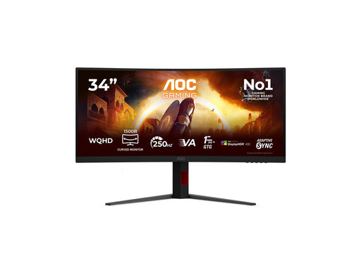 34" AOC G4 CU34G4ZCA computer monitor 86.4 cm (34") 3440 x 1440 pixels Black Red