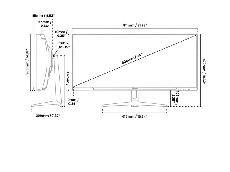 34" Arozzi Nova 34″ Curved computer monitor