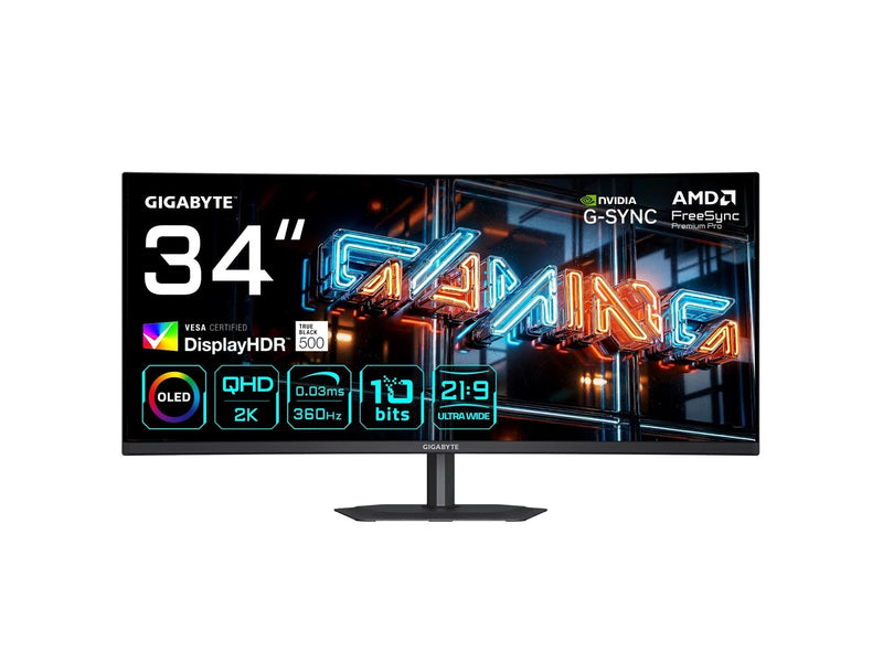 34" GIGABYTE MO34WQC36 - 3440 x 1440 (WQHD) - 360Hz - QD-OLED