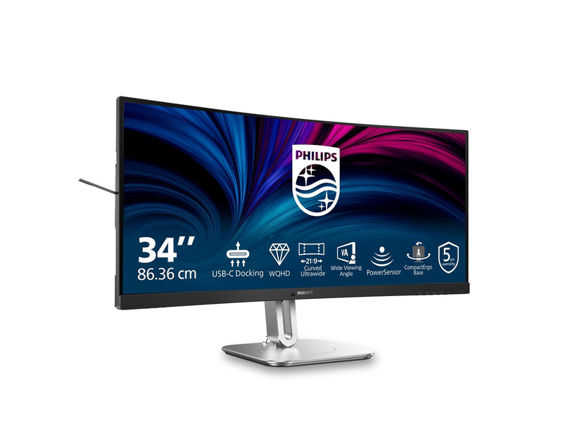 34" Philips 34B2U5600C - 3440x1440 (UWQHD) - 120Hz - VA - 96W USB-C - KVM switch
