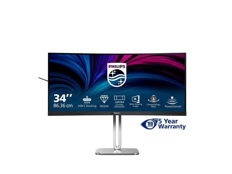 34" Philips 34B2U5600C - 3440x1440 (UWQHD) - 120Hz - VA - 96W USB-C - KVM switch