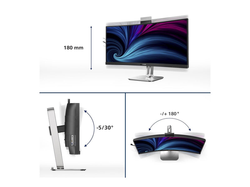 34" Philips 6000 Series 34B2U6603CH - 3440x1440 (UWQHD) - 120Hz - VA - 100W USB-C - KVM switch