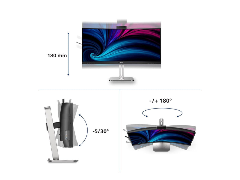 34" Philips 6000 Series 34B2U6603CH - 3440x1440 (UWQHD) - 120Hz - VA - 100W USB-C - KVM switch